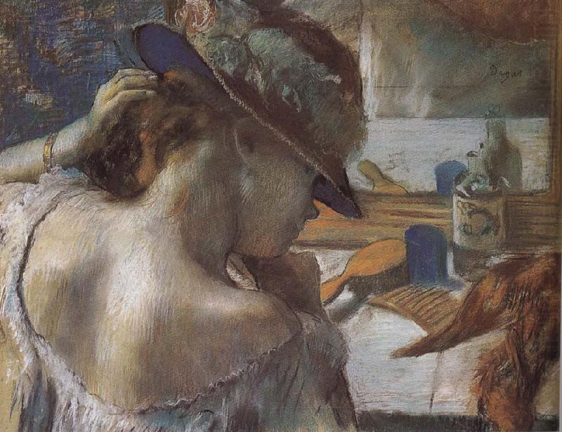 Edgar Degas In the front of mirror china oil painting image